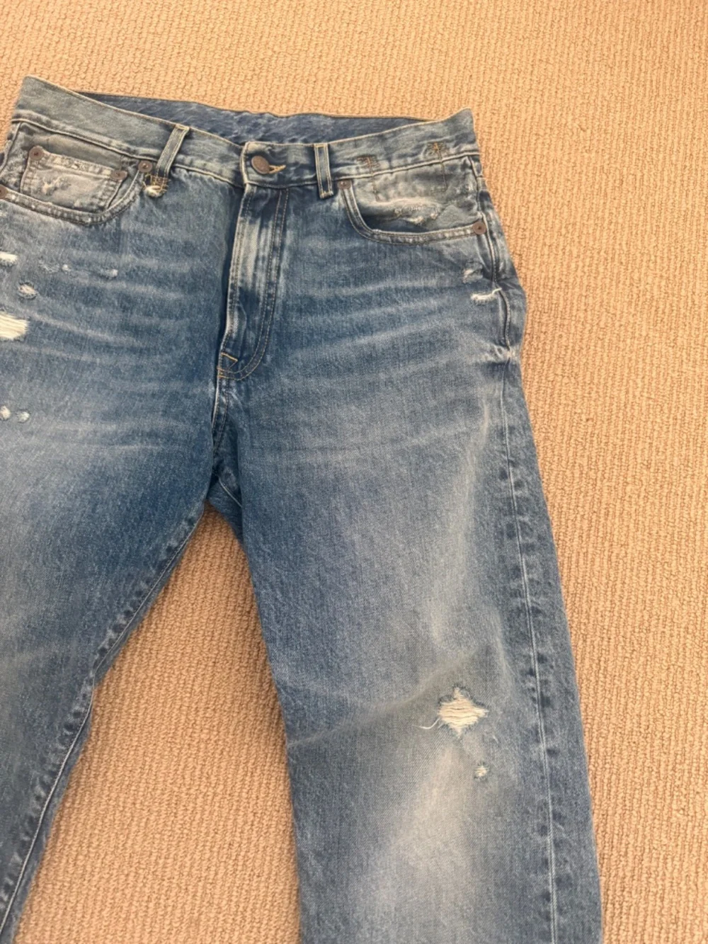 R13 Light Blue Distressed Boyfriend Jeans - Picture 8 of 13